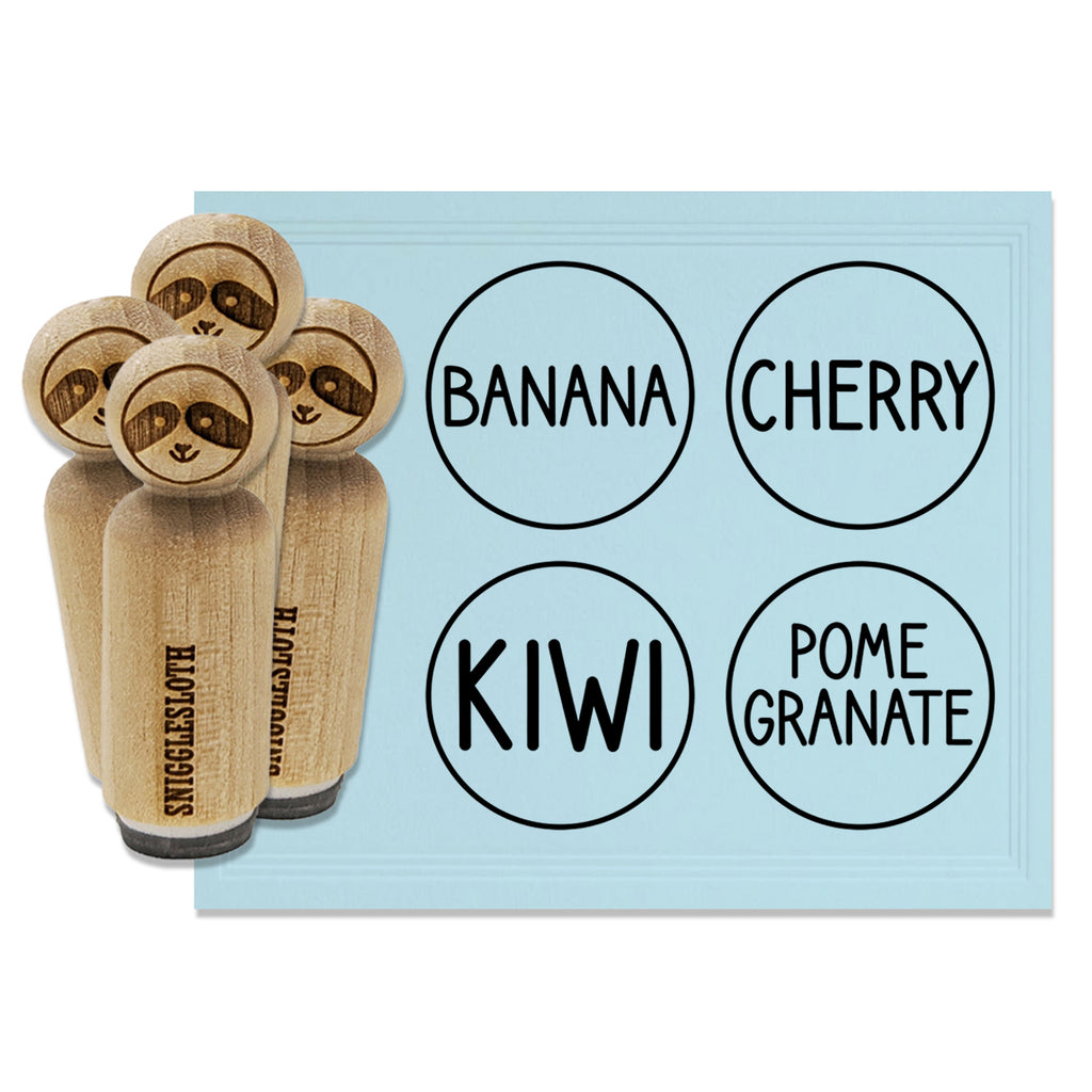 Flavor Scent Labels Kiwi Banana Pomegranate Cherry Rubber Stamp Set for Stamping Crafting Planners