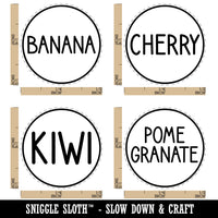 Flavor Scent Labels Kiwi Banana Pomegranate Cherry Rubber Stamp Set for Stamping Crafting Planners