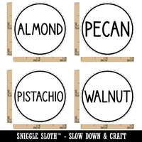 Flavor Scent Labels Pecan Almond Walnut Pistachio Rubber Stamp Set for Stamping Crafting Planners