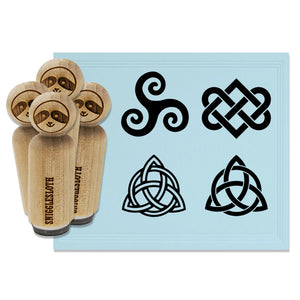 Celtic Symbols Triquetra Knot Triskele Spiral Rubber Stamp Set for Stamping Crafting Planners