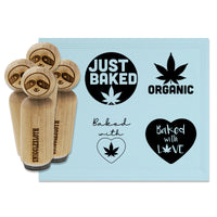 Marijuana Baked Organic Labels Rubber Stamp Set for Stamping Crafting Planners