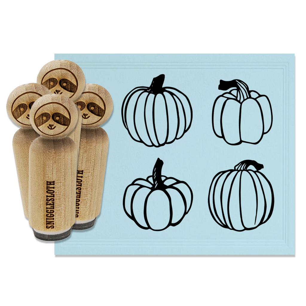 Fall Harvest Pumpkins Halloween Thanksgiving Rubber Stamp Set for Stamping Crafting Planners