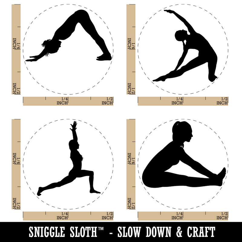 Yoga Poses High Lunge Gate Seated Forward Downward Dog Rubber Stamp Set for Stamping Crafting Planners