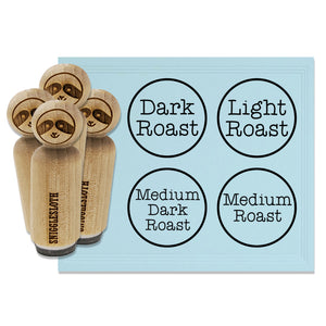 Coffee Labels Roast Light Medium Dark Rubber Stamp Set for Stamping Crafting Planners