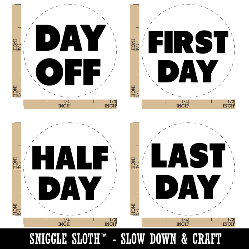 School Important Calendar Day First Last Half Off Rubber Stamp Set for Stamping Crafting Planners