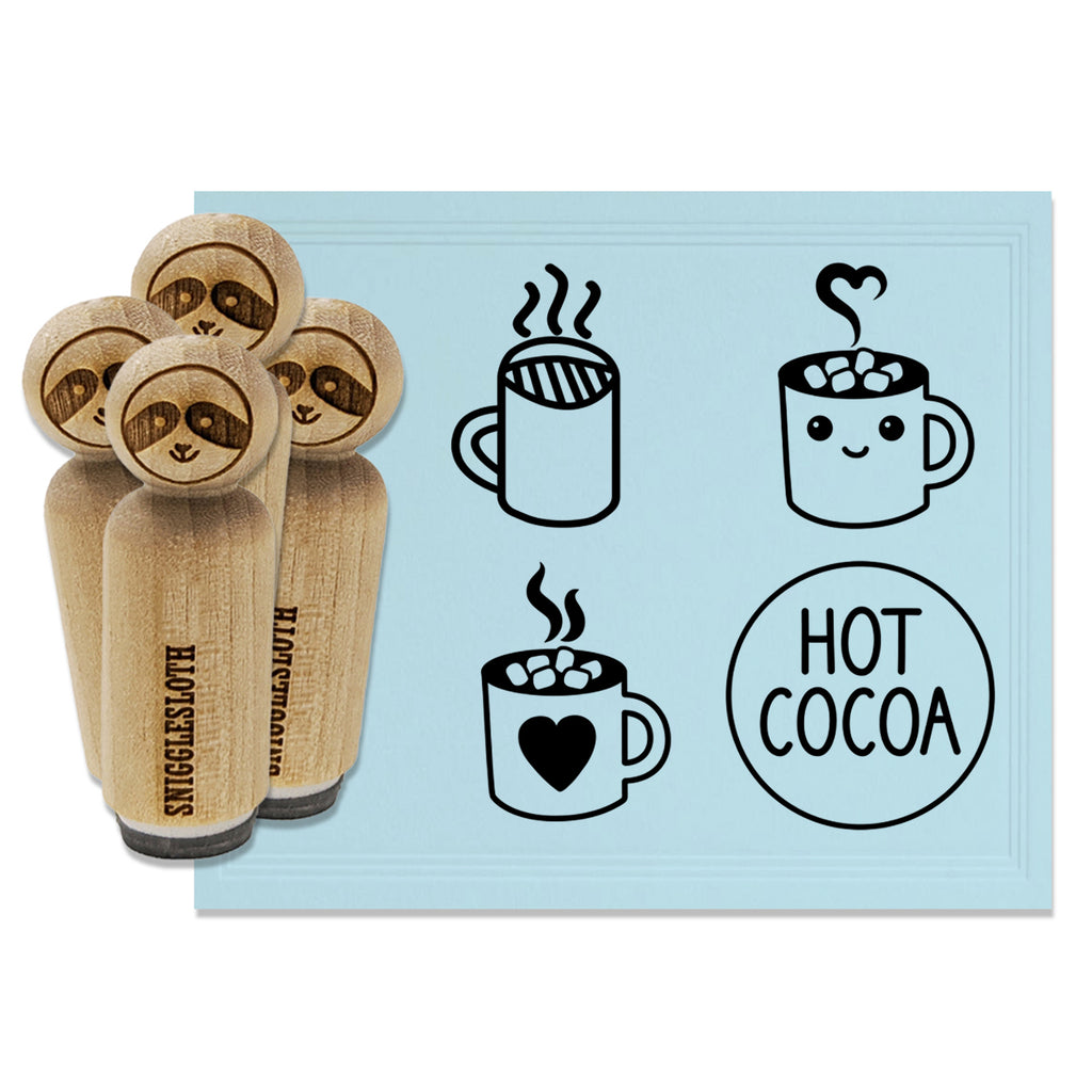 Hot Chocolate Lover with Marshmallows Rubber Stamp Set for Stamping Crafting Planners