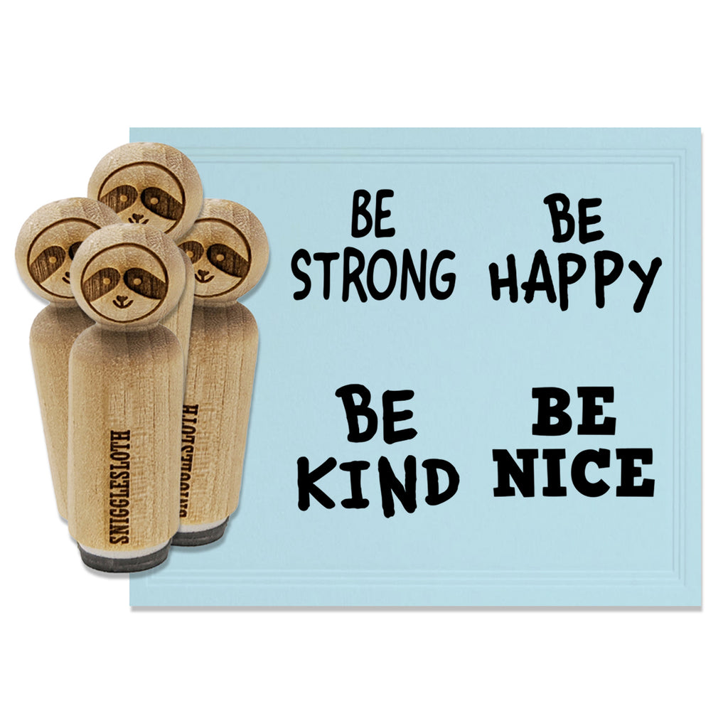 Inspirational Be Nice Kind Happy Strong Rubber Stamp Set for Stamping Crafting Planners