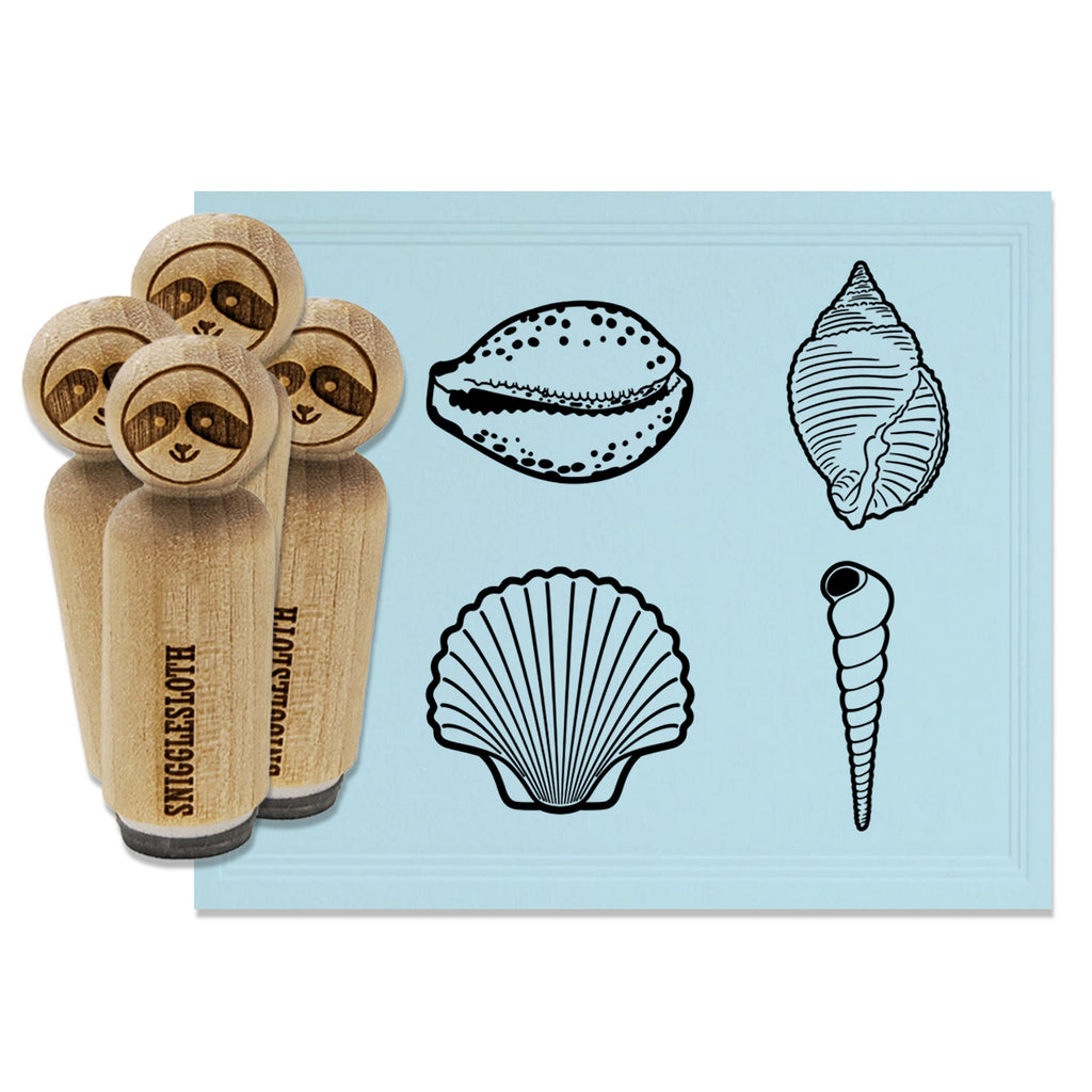 Tropical Beach Seashell Collection Rubber Stamp Set for Stamping Crafting Planners