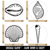 Tropical Beach Seashell Collection Rubber Stamp Set for Stamping Crafting Planners