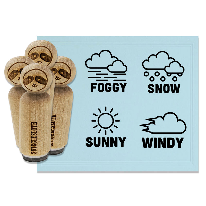 Weather Day Planner Sunny Windy Snowy Foggy Rubber Stamp Set for Stamping Crafting Planners