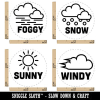 Weather Day Planner Sunny Windy Snowy Foggy Rubber Stamp Set for Stamping Crafting Planners