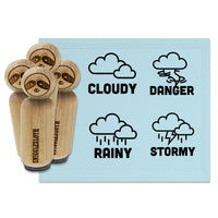 Weather Day Planner Stormy Rainy Cloudy Danger Rubber Stamp Set for Stamping Crafting Planners
