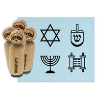 Jewish Hanukkah Menorah Dreidel Torah Star of David Rubber Stamp Set for Stamping Crafting Planners