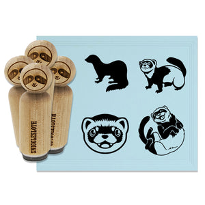 Ferrets Friendly Cute Silly Rubber Stamp Set for Stamping Crafting Planners