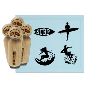Surf Surfer Surfing Surfboard Sport Rubber Stamp Set for Stamping Crafting Planners