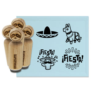 Fiesta Party Pinata Sombrero Cinco De Mayo Rubber Stamp Set for Stamping Crafting Planners