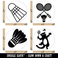 Badminton Sport Birdy Shuttlecock Racquets Rackets Rubber Stamp Set for Stamping Crafting Planners
