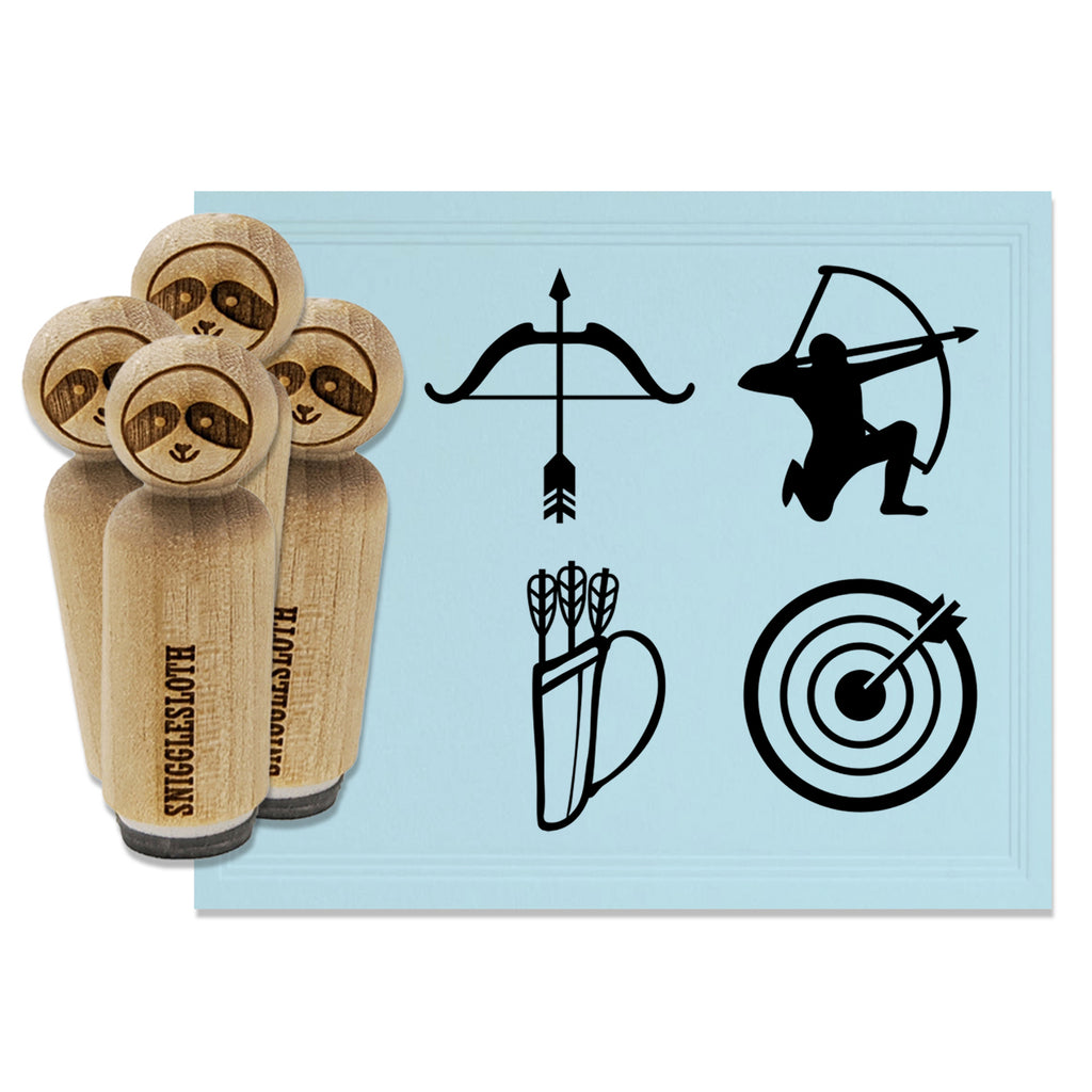Archery Archer Quiver Target Bow Arrows Rubber Stamp Set for Stamping Crafting Planners