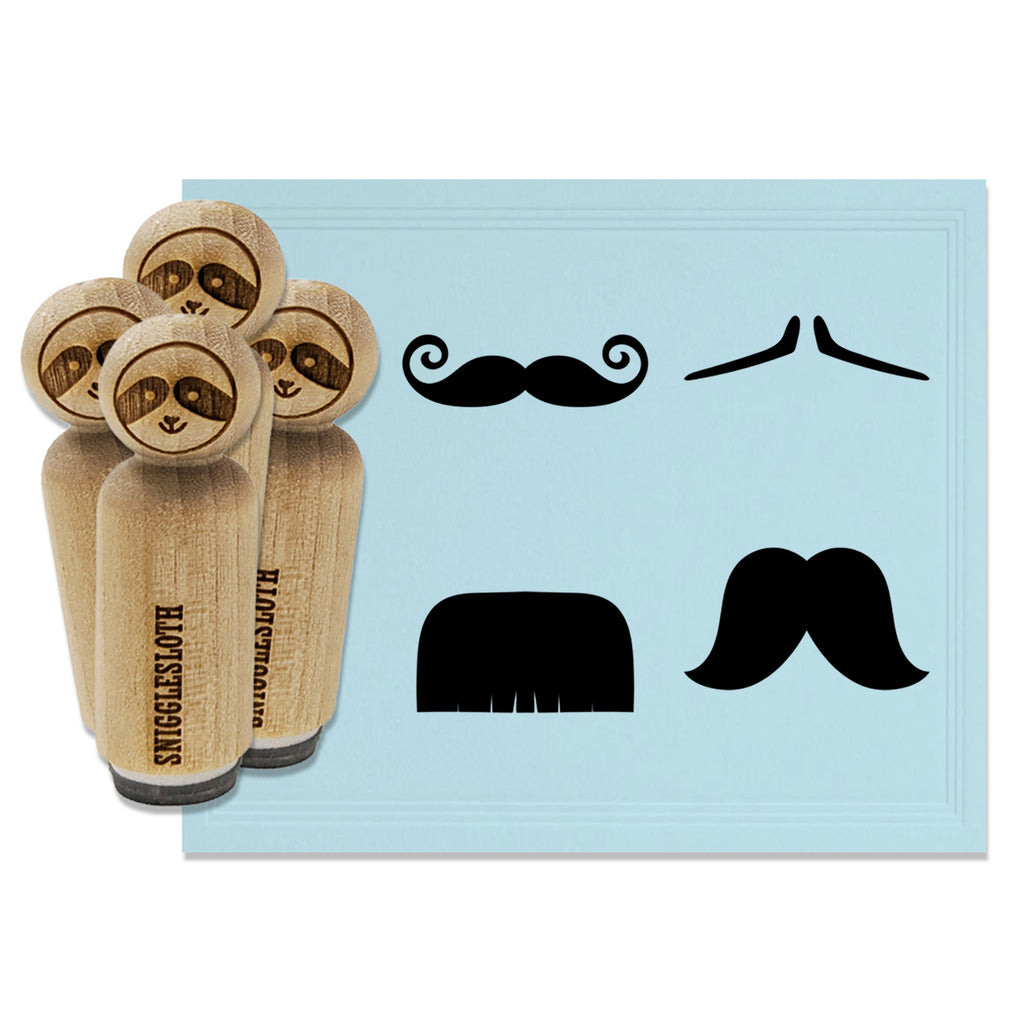Mustache Styles Walrus Pencil Toothbrush Imperial Rubber Stamp Set for Stamping Crafting Planners