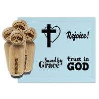 Christian Religious Inspirational Saved Rejoice Trust God Rubber Stamp Set for Stamping Crafting Planners