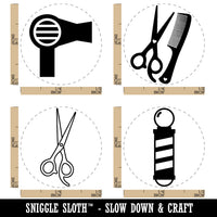 Barber Hair Cutting Stylist Scissors Dryer Rubber Stamp Set for Stamping Crafting Planners
