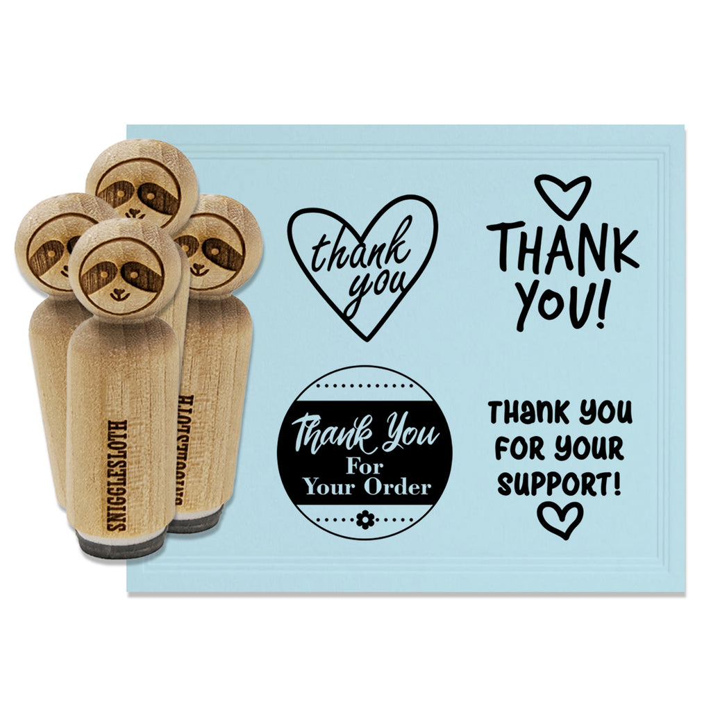 Thank You for Your Order Support Heart Rubber Stamp Set for Stamping Crafting Planners