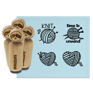 Knitting Knit Ball Heart of Yarn Rubber Stamp Set for Stamping Crafting Planners