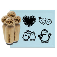 Love Anniversary Valentine's Day Heart Couple Rubber Stamp Set for Stamping Crafting Planners