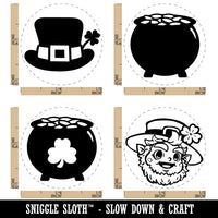 Leprechaun Pot of Gold Saint Patrick's Day Rubber Stamp Set for Stamping Crafting Planners