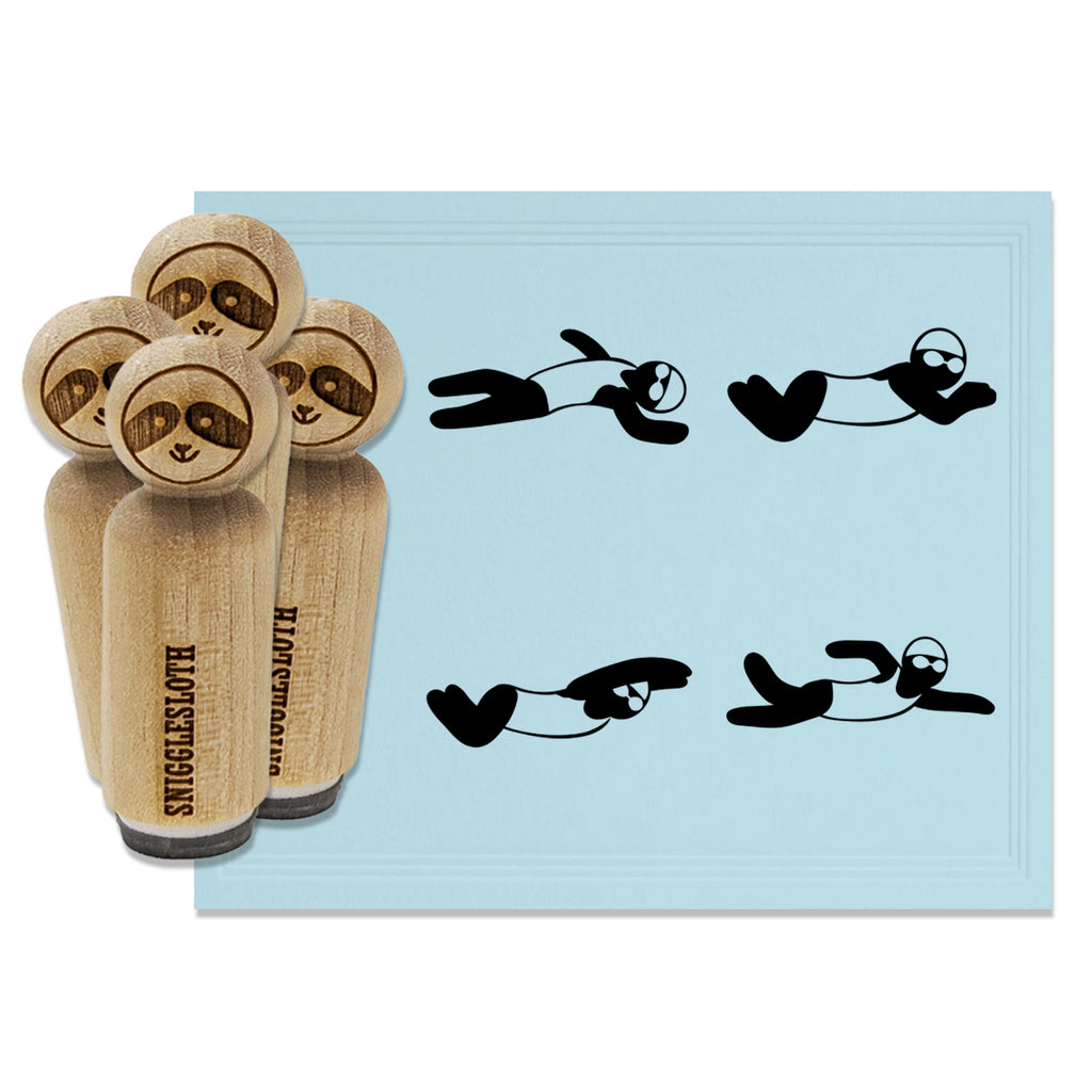 Swimming Swimmer Swim Styles Breaststroke Backstroke Butterfly Freestyle Rubber Stamp Set for Stamping Crafting Planners