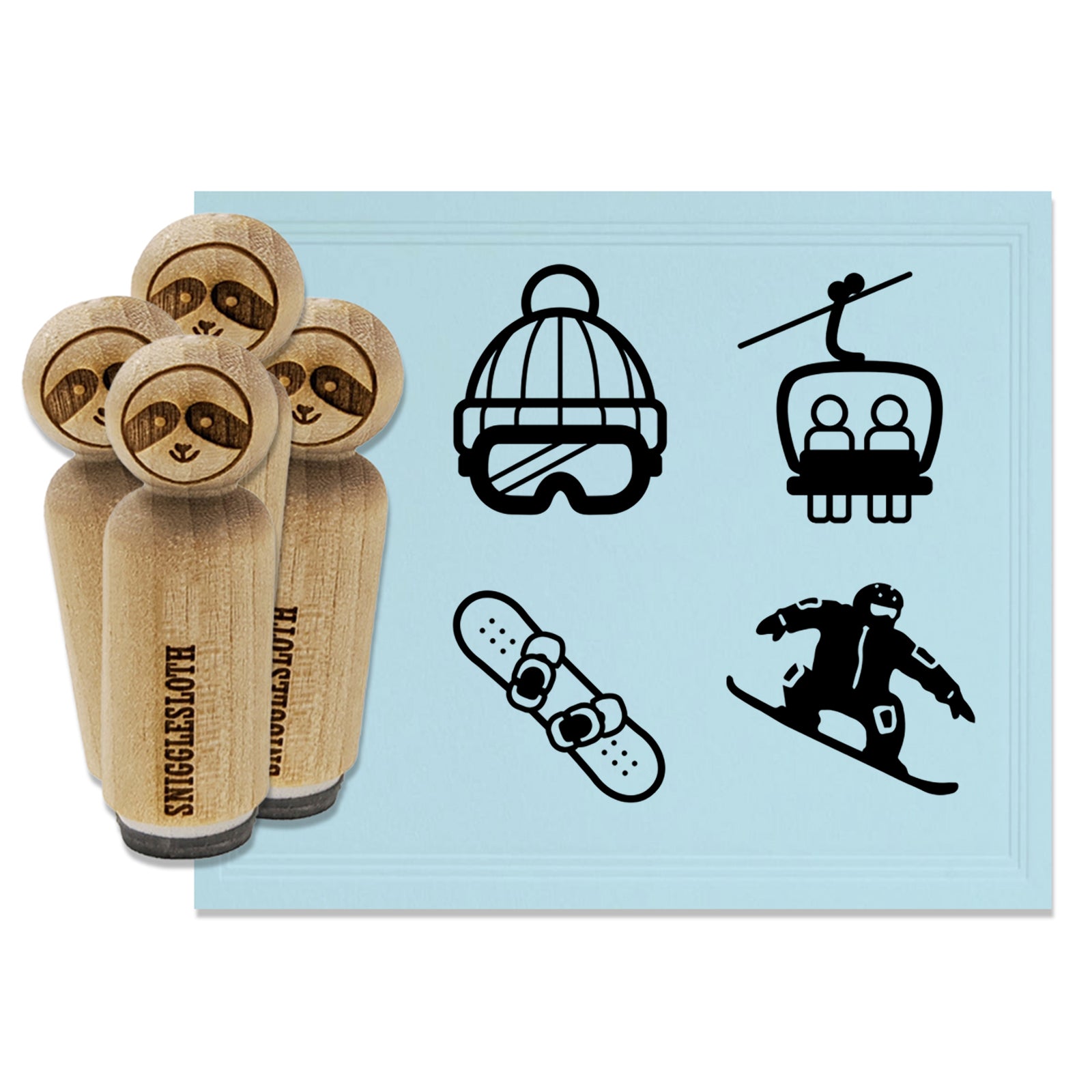 Snowboarding Extreme Snowboarder Snowboard Rubber Stamp Set for Stamping Crafting Planners