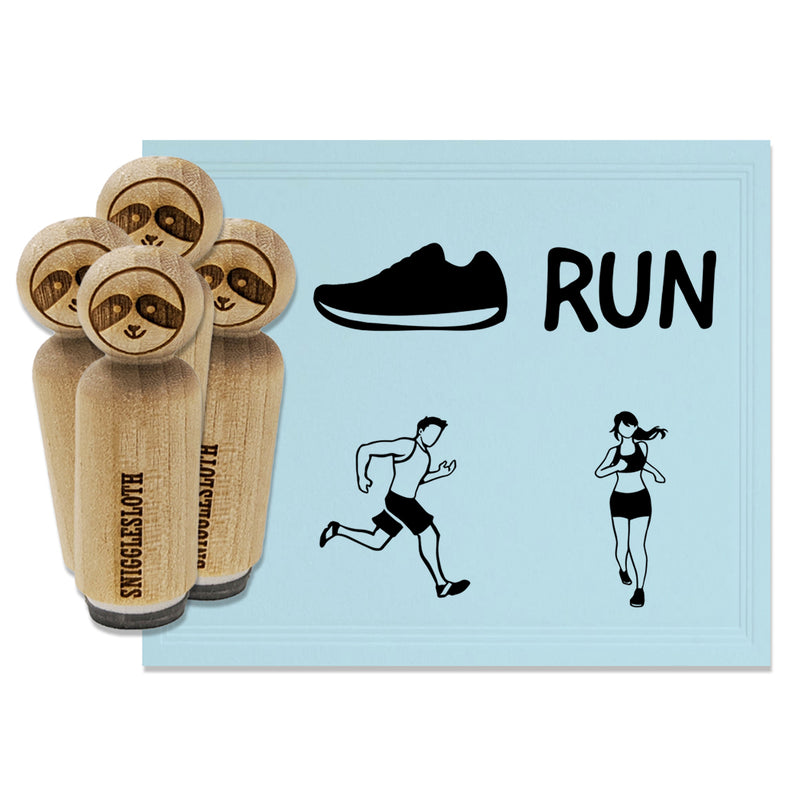 Running Jogging Fitness Run Exercise Rubber Stamp Set for Stamping Crafting Planners