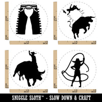 Rodeo Cowboy Cowgirl Lasso Bull Riding Rubber Stamp Set for Stamping Crafting Planners