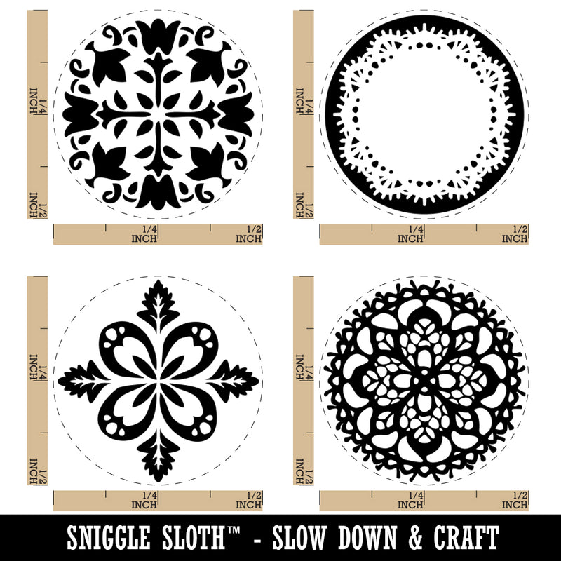 Lace Designs Patterns Floral Decorative Rubber Stamp Set for Stamping Crafting Planners
