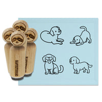 Labrador Retriever Dogs Standing Sitting Playing Rubber Stamp Set for Stamping Crafting Planners