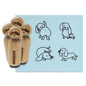 Dachshund Wiener Dogs Standing Sleeping Sitting Butt Rubber Stamp Set for Stamping Crafting Planners