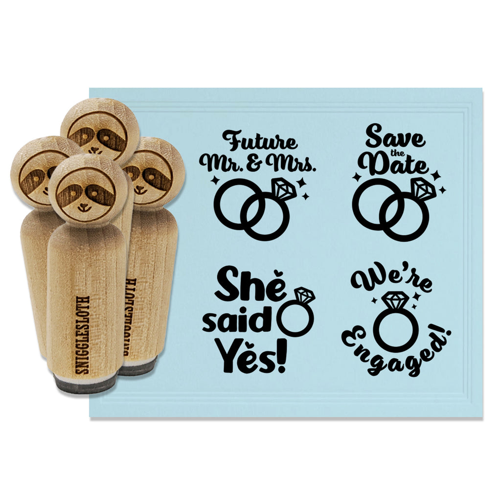 Engagement Wedding Marriage Engaged Save Date Rubber Stamp Set for Stamping Crafting Planners