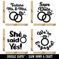 Engagement Wedding Marriage Engaged Save Date Rubber Stamp Set for Stamping Crafting Planners
