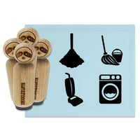 Household Cleaning Chores Laundry Mop Dust Vacuum Rubber Stamp Set for Stamping Crafting Planners