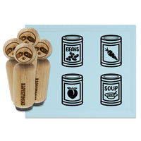 Canned Goods Food Can of Soup Fruit Vegetables Rubber Stamp Set for Stamping Crafting Planners