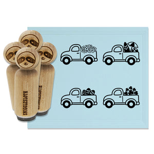Cute Trucks Flowers Easter Eggs Shamrocks Summer Rubber Stamp Set for Stamping Crafting Planners