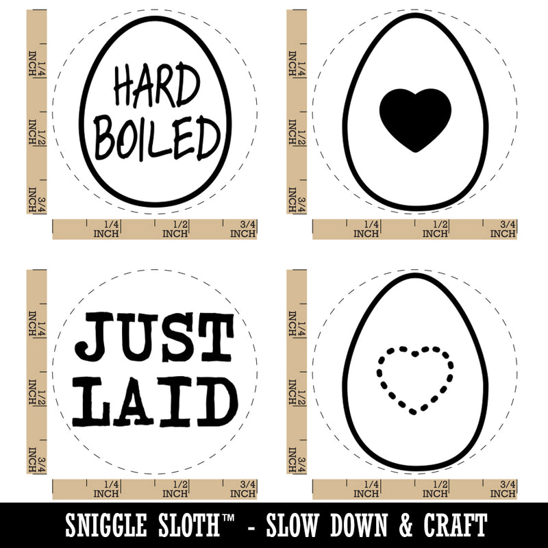Egg Just Laid Heart Hard Boiled Rubber Stamp Set for Stamping Crafting Planners