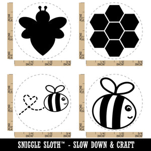 Cute Buzzy Bumble Bee Hive Honeycomb Rubber Stamp Set for Stamping Crafting Planners