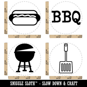 BBQ Grill Hot Dog Cooking Out Rubber Stamp Set for Stamping Crafting Planners