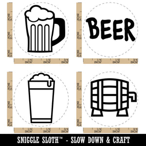 Fun Beer Stein Keg Glass Foam Rubber Stamp Set for Stamping Crafting Planners