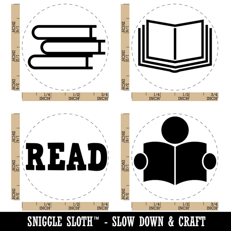 Reading Fun Book Library School Rubber Stamp Set for Stamping Crafting Planners