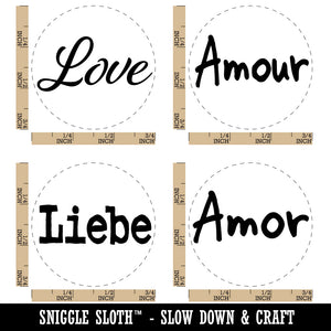 Love International Word English French German Spanish Rubber Stamp Set for Stamping Crafting Planners