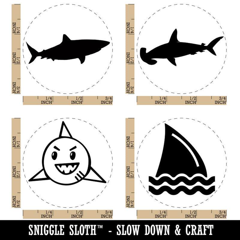 Sharks Hammerhead Fin Doodle Rubber Stamp Set for Stamping Crafting Planners
