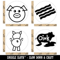 Pig Oink Butt Funny Bacon Rubber Stamp Set for Stamping Crafting Planners