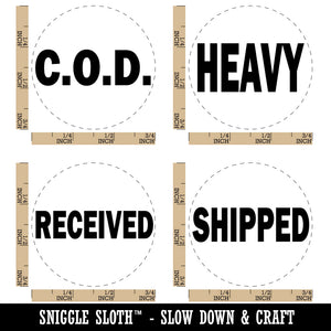 Shipping and Receiving Shipped Received COD Heavy Rubber Stamp Set for Stamping Crafting Planners